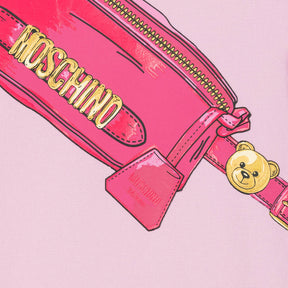 Moschino Girls Pink & Gold Bag Print Dress