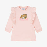 NEW!    Moschino Baby Girls Pink Organic Cotton Dress