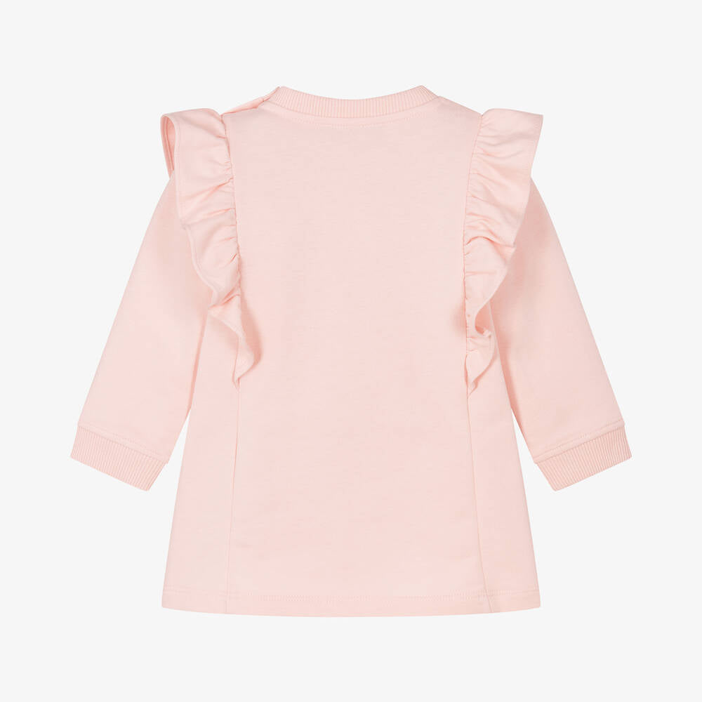 NEW!    Moschino Baby Girls Pink Organic Cotton Dress