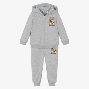 NEW!  Moschino Grey Cotton Teddy Bear Tracksuit