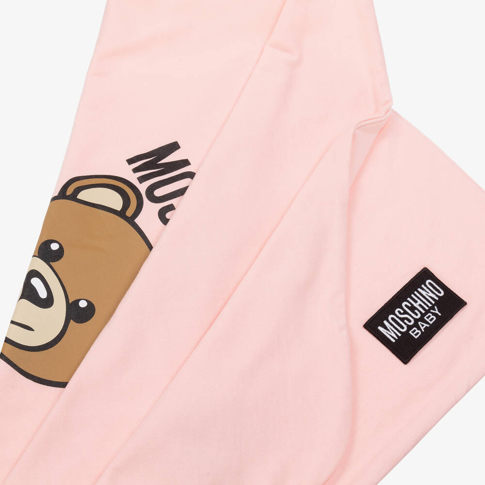 NEW!! Moschino Baby Pink Cotton Teddy Bear Blanket (70cm) – My