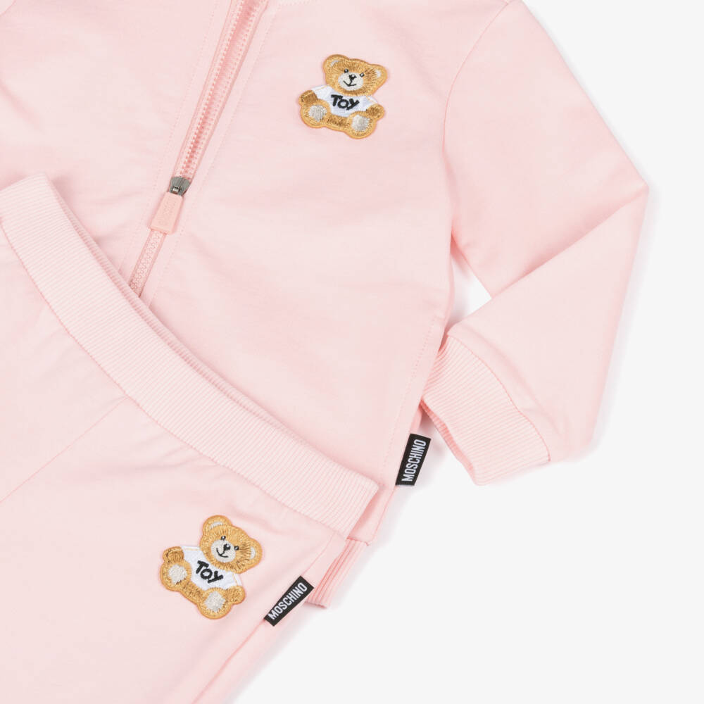 NEW!! Moschino Pink Cotton Teddy Bear Tracksuit