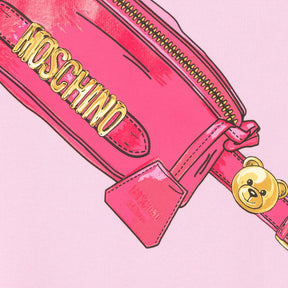 MOSCHINO KID-TEEN TEEN GIRLS PINK & GOLD BAG PRINT DRESS