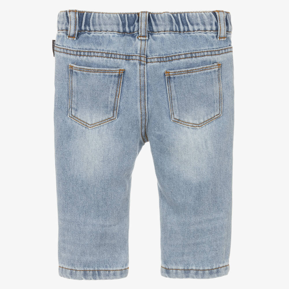NEW!!  Moschino Washed Blue Denim Teddy Bear Jeans