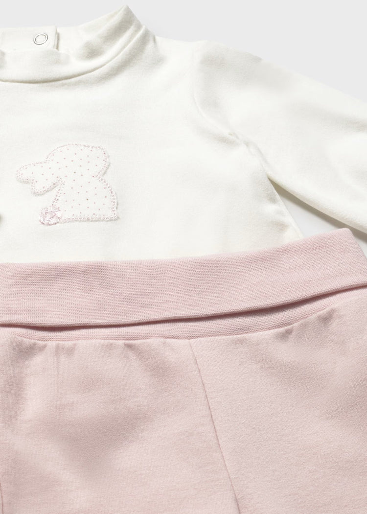 Mayoral - Newborn Girl 3-Piece Fleece Set - Baby Pink