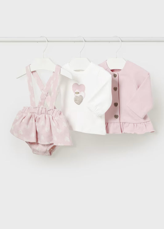 Mayoral - Newborn Girl 3-Piece Set - Baby Pink