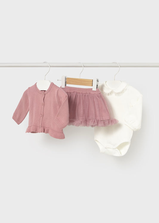 Mayoral - Newborn Girl 3-Piece Set - Petal