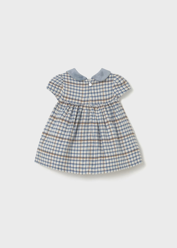 Mayoral - Newborn Girl Plaid Dress - Blue Bell