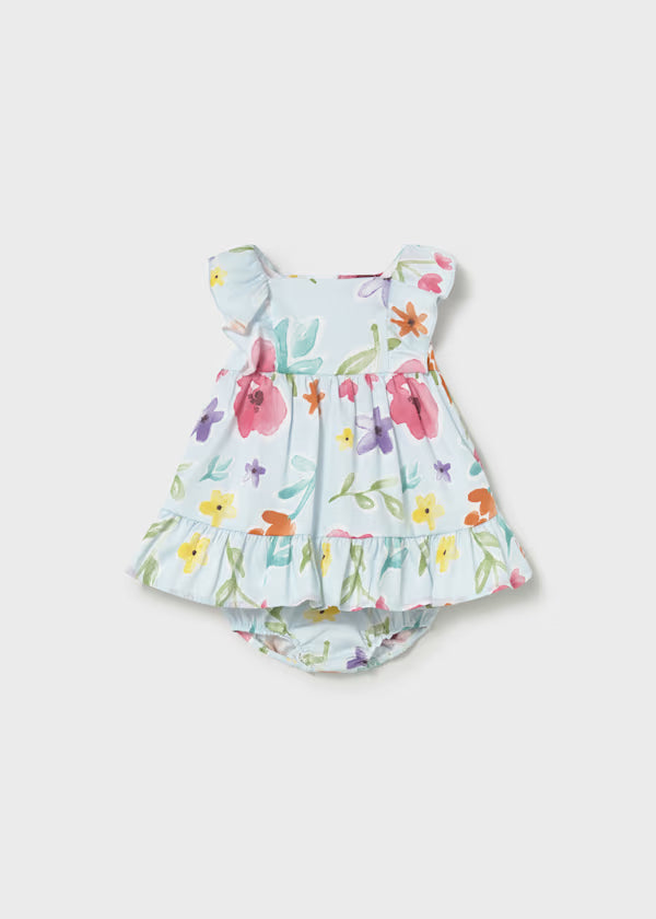 Mayoral - Newborn Girl Printed Dress with Bloomers