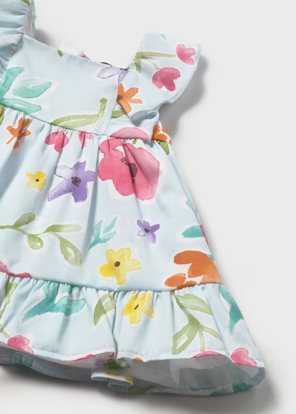 Mayoral - Newborn Girl Printed Dress with Bloomers