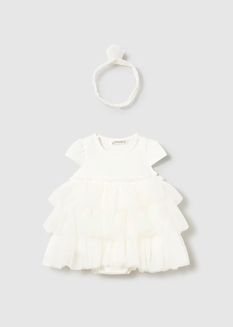 Mayoral - Newborn Girl Tulle Dress and Headband Set
