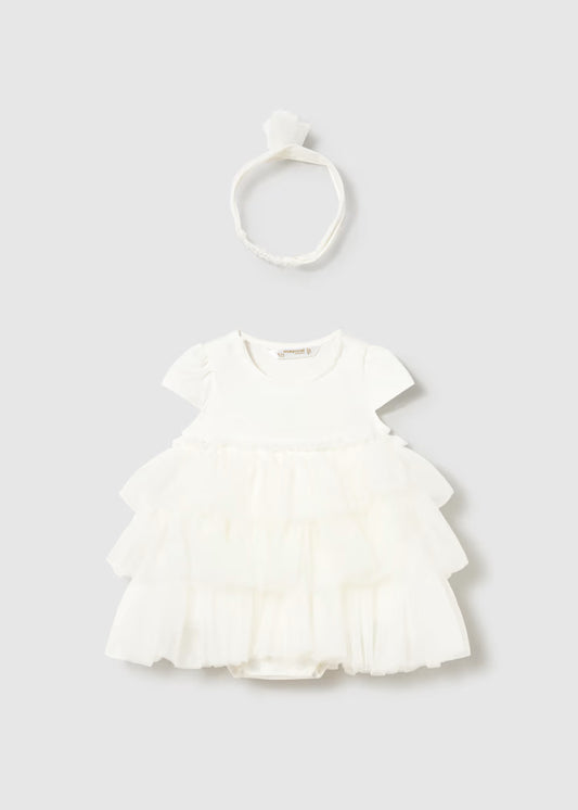 Mayoral - Newborn Girl Tulle Dress and Headband Set