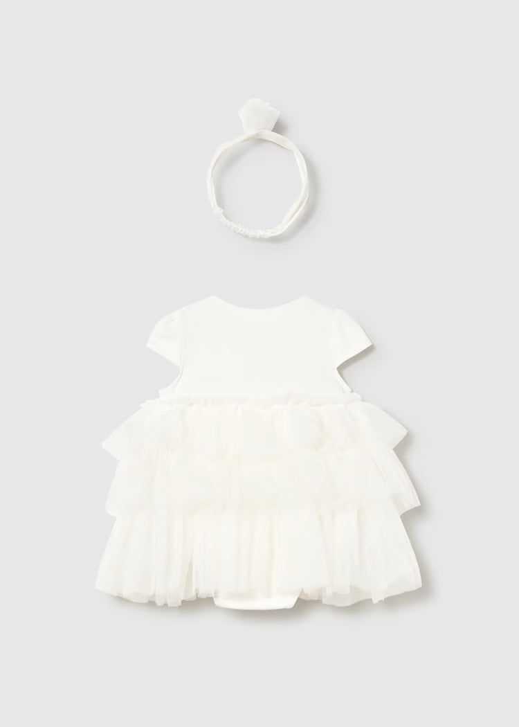 Mayoral - Newborn Girl Tulle Dress and Headband Set