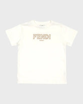Fendi Kid's Embroidered Logo-Print T-Shirt
