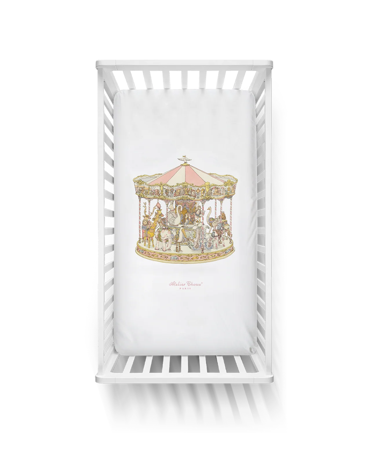 Satin Fitted Sheet - Carousel Pink