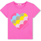 Billieblush Sequin Heart Applique Pink T-Shirt