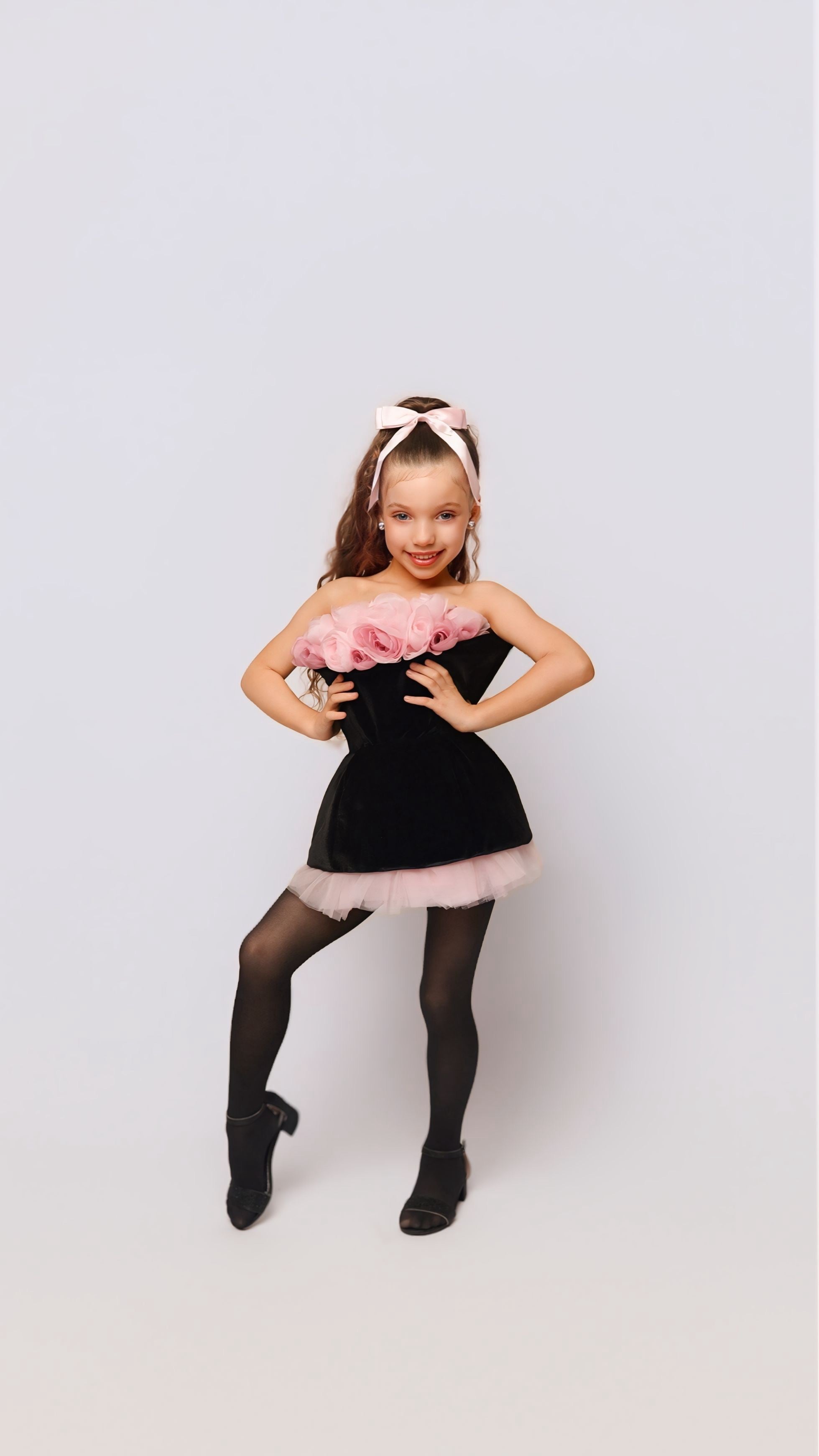 NEW!!! Little Black Pink Rose Dress – My Little Shop