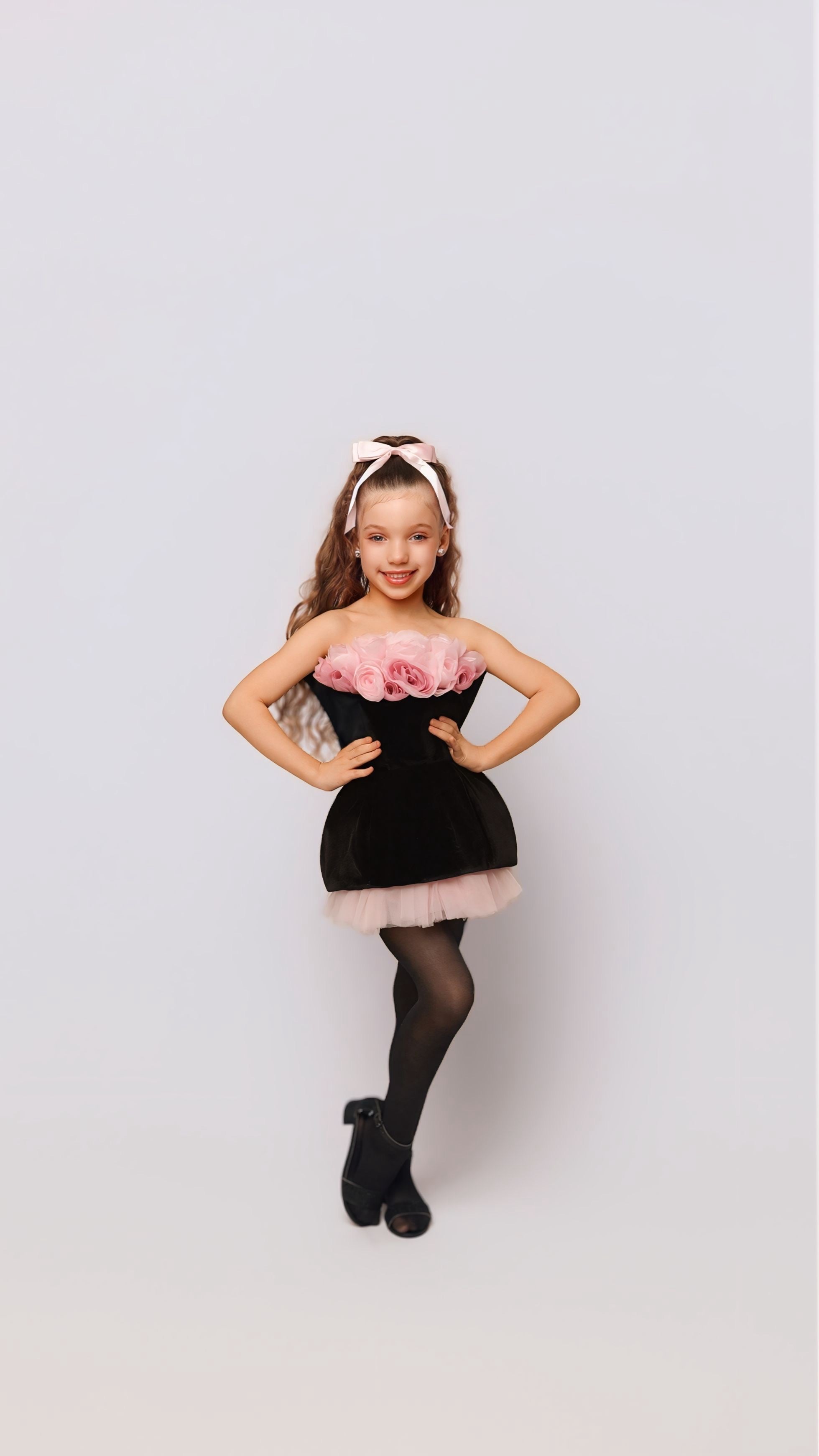 NEW!!! Little Black Pink Rose Dress
