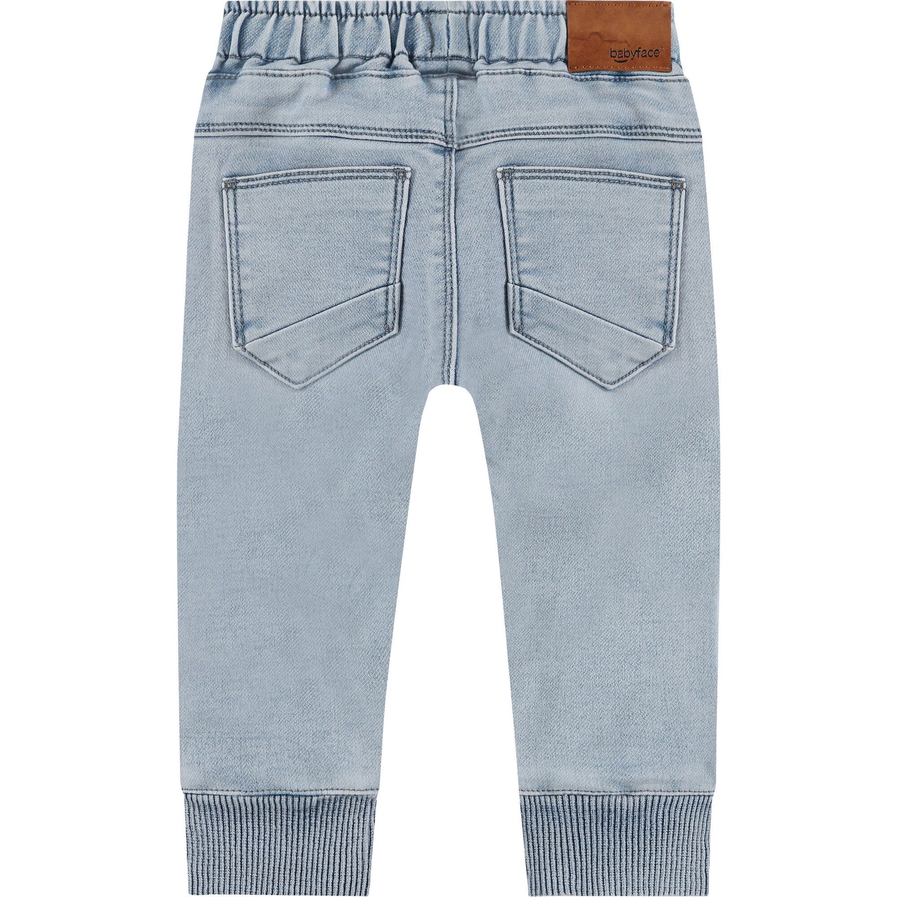 BABYFACE Jogger Style Cinched Waist Cuffed Jeans/Blue Denim